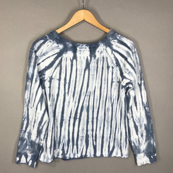 Wallflower Sweatshirt Womens Medium Blue White Tie Dye Pullover Long Sleeve Rag - Picture 2 of 12